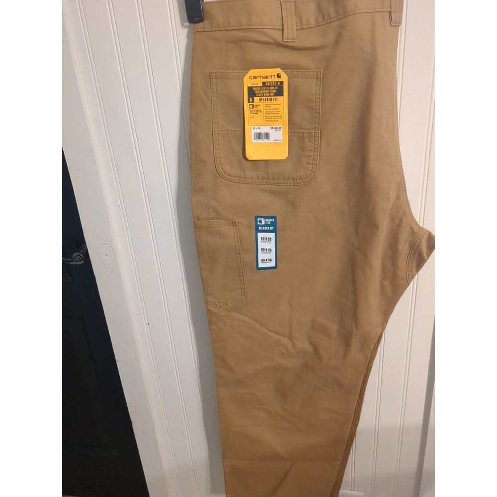 NWT Men's Carhartt Rugged Flex  Relax Canvas Double Front Utility  Pant 50/30